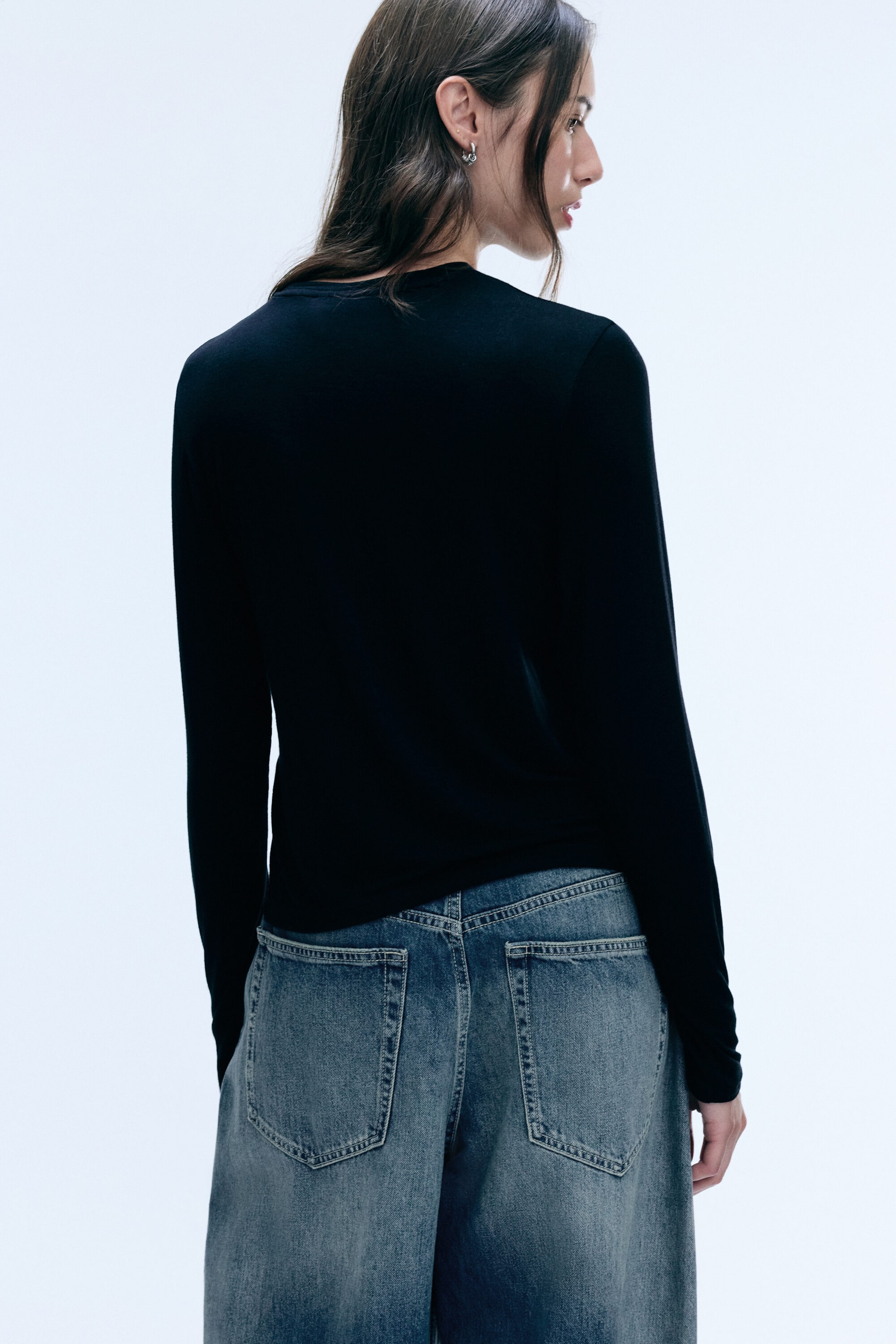 Black - Transparentes Longsleeve-Shirt - 2