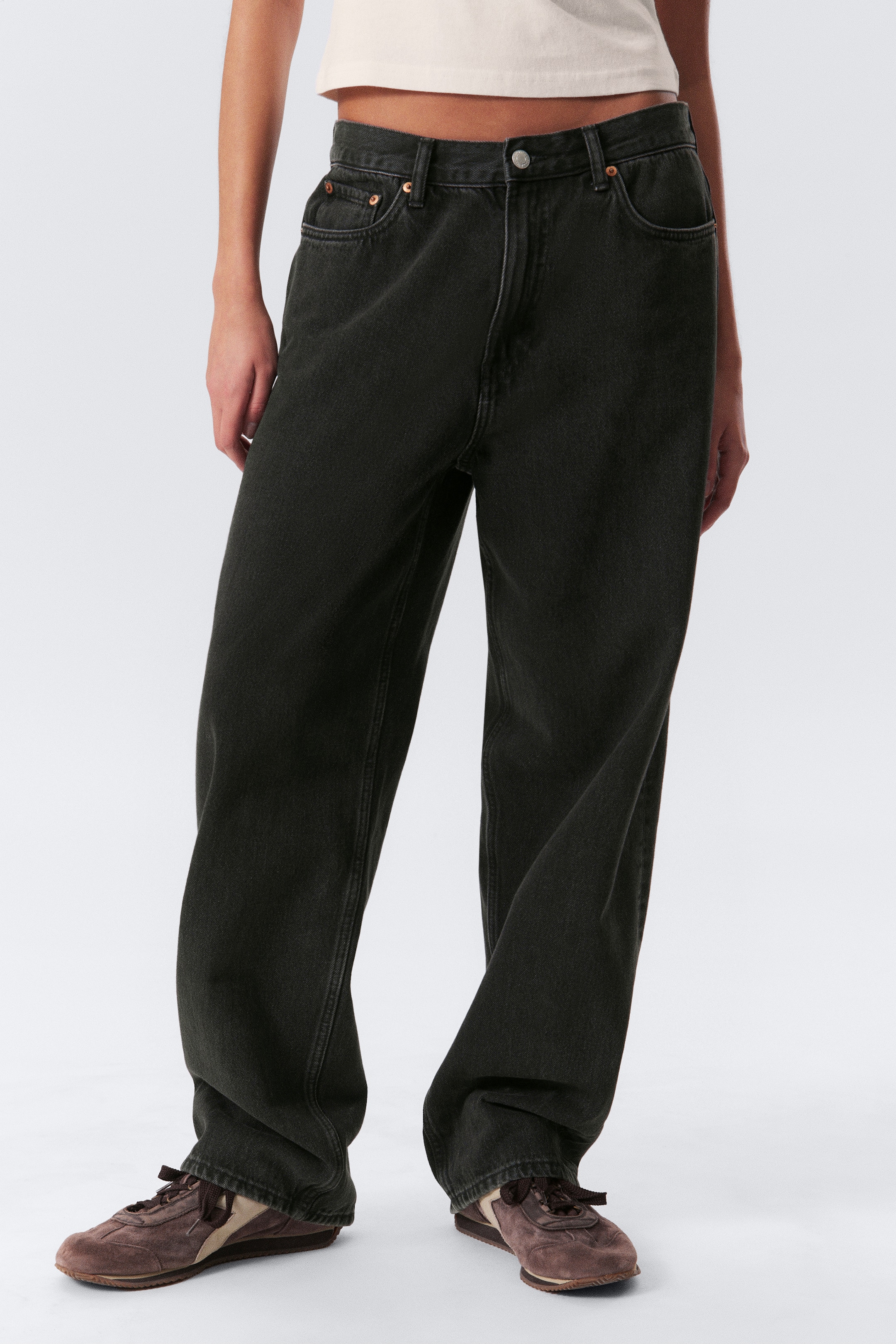 Ingrandisci l'immagine: Galaxy Loose Straight Leg Jeans - Tuned Black - Black - UOMO | H&M CH 2