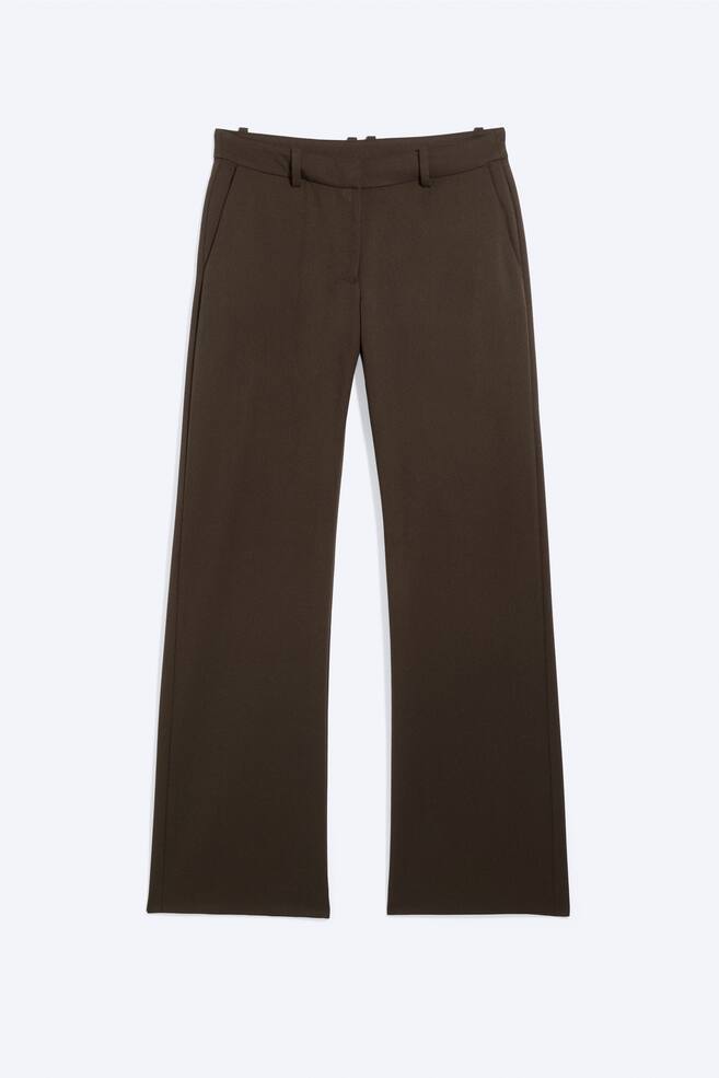 Low-Rise Straight Suit Trousers - Dark Brown/Black - 1