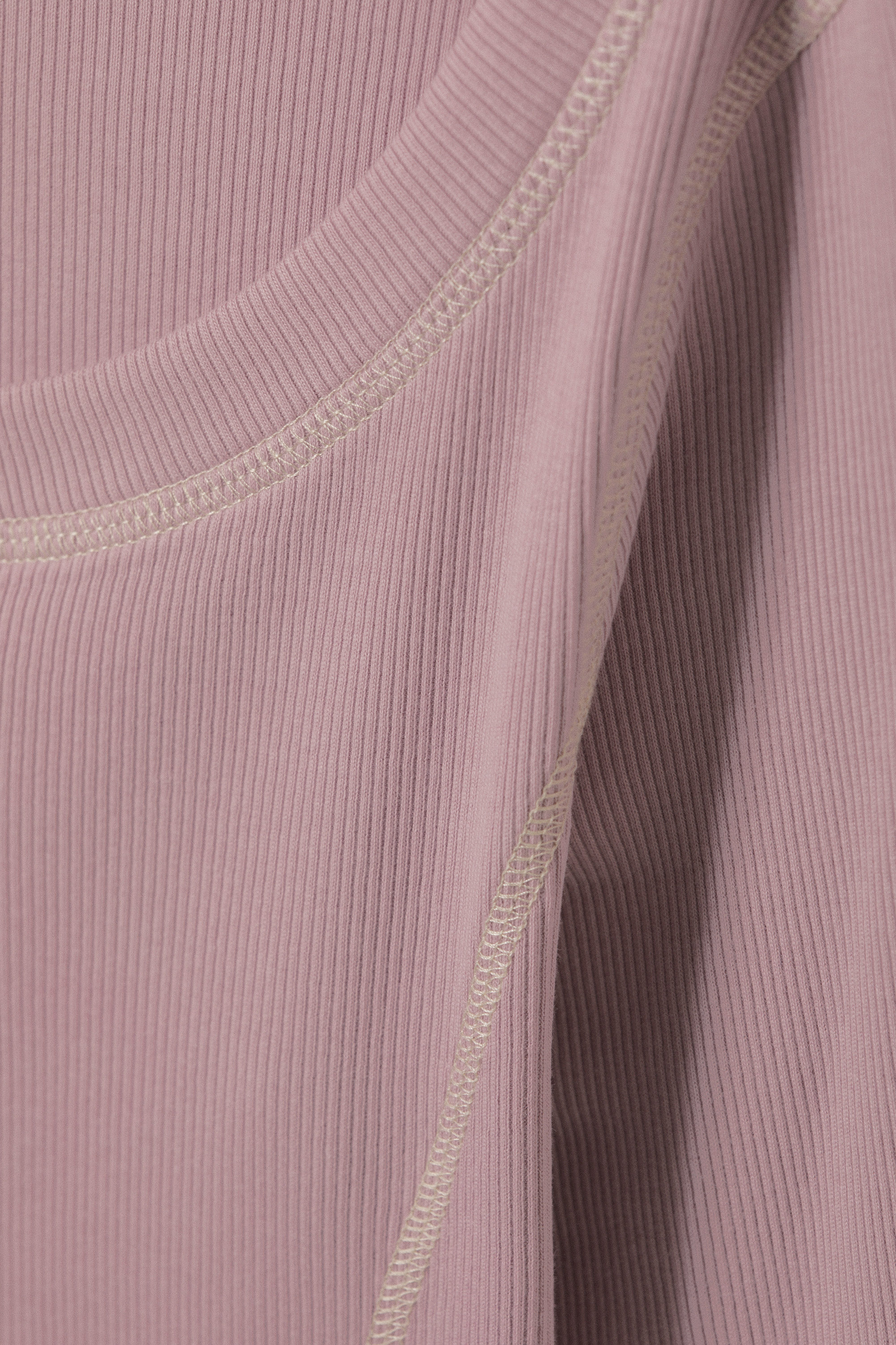 Dusty Pink - Long-Sleeved Wide Neck Top - 4