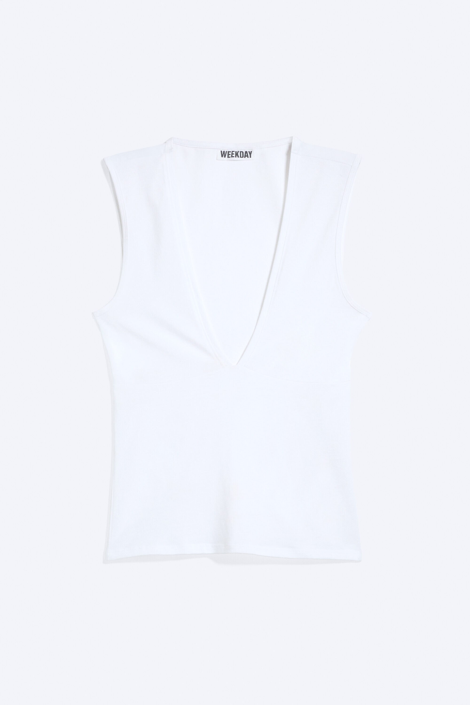 fitted v-neck sleeveless top - White | Weekday EU