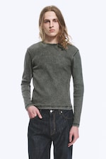 Dark Green - Ribbed Long-Sleeved T-shirt - 0