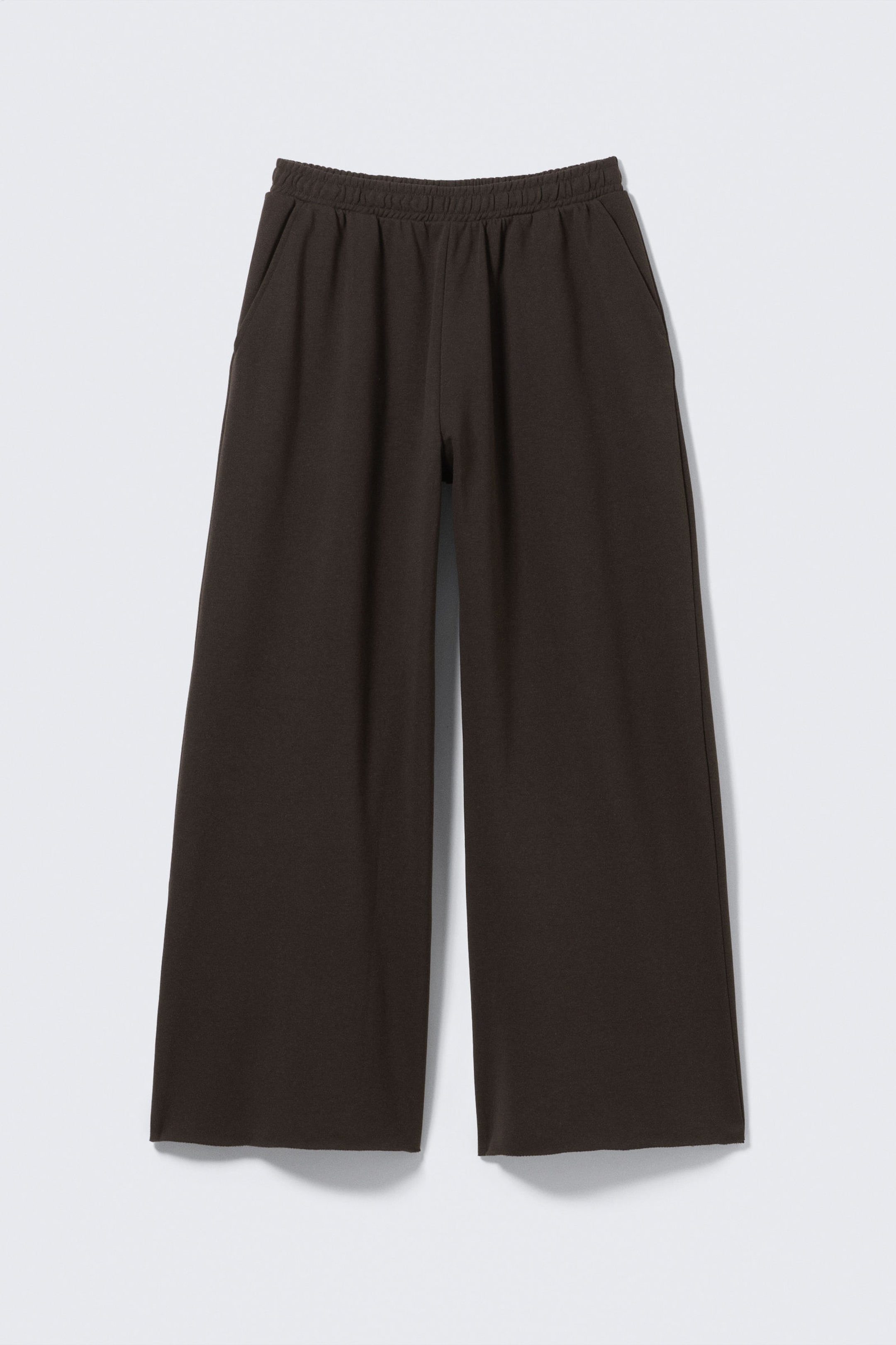 Dark Brown - Low Rise Wide Leg Baggy Sweatpants - 4