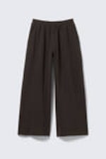 Dark Brown - Low Rise Wide Leg Baggy Sweatpants - 4