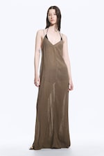 Brown - Flowy Maxi Dress - 0