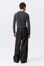 Black - Emil Oversized Chino Trousers - 3