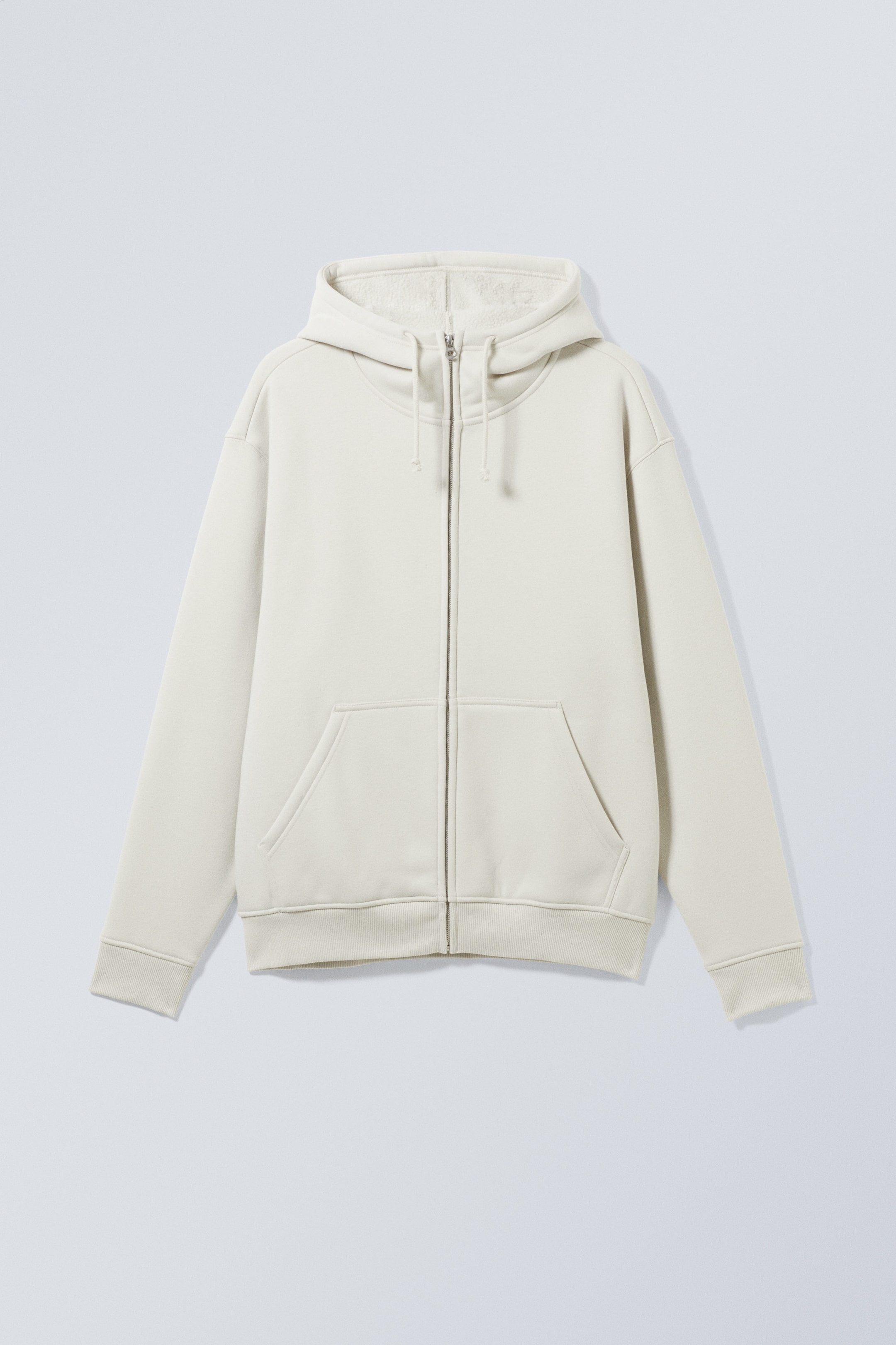 Helles Taupe - Fleece-Kapuzenpullover mit Reißverschluss Hassan - 0
