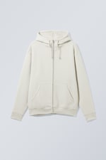Helles Taupe - Fleece-Kapuzenpullover mit Reißverschluss Hassan - 0