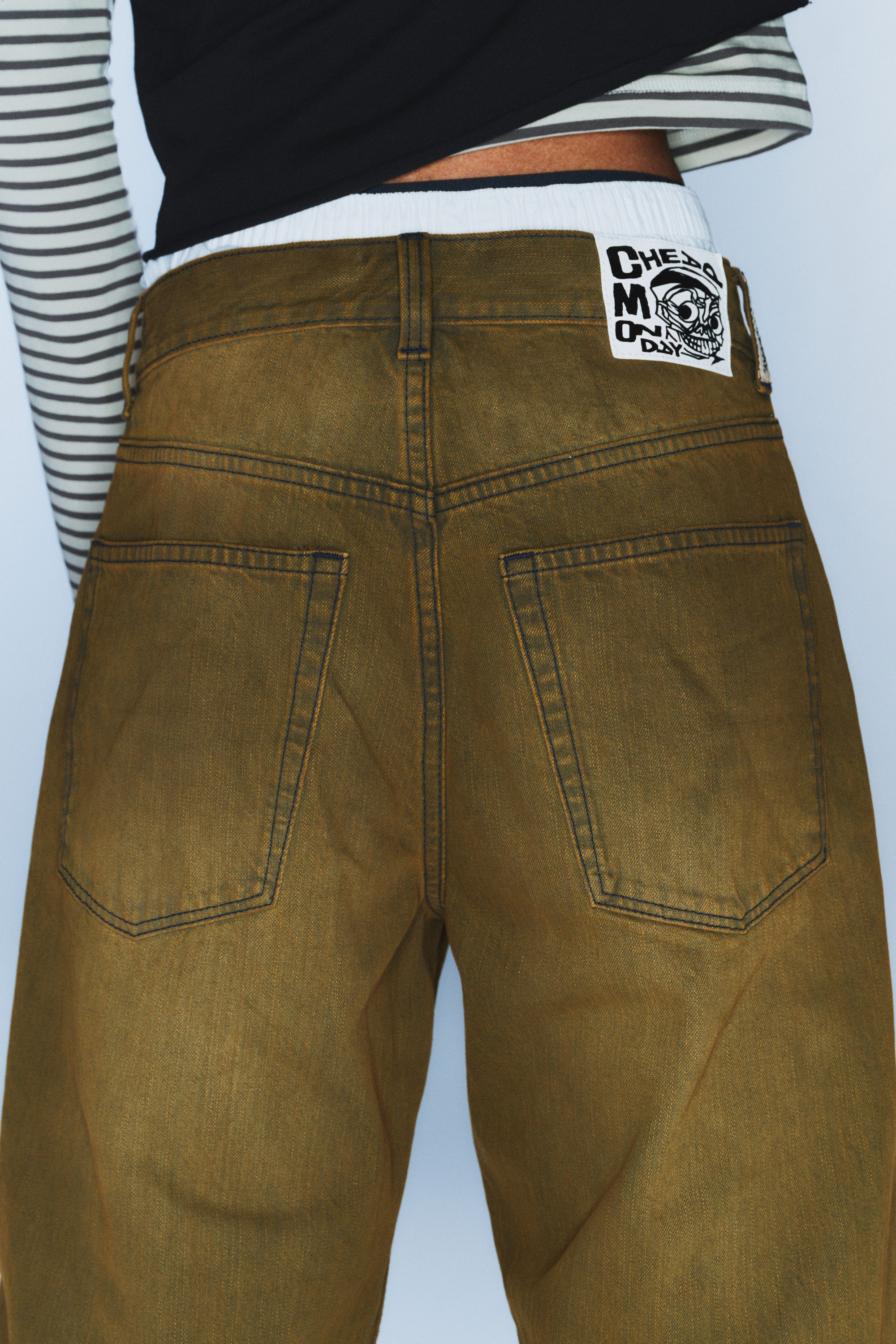 Deep Brown - Brun - Looser Regular Waist Loose Straight Jeans - 2