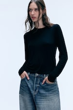 Black - Transparentes Longsleeve-Shirt - 0