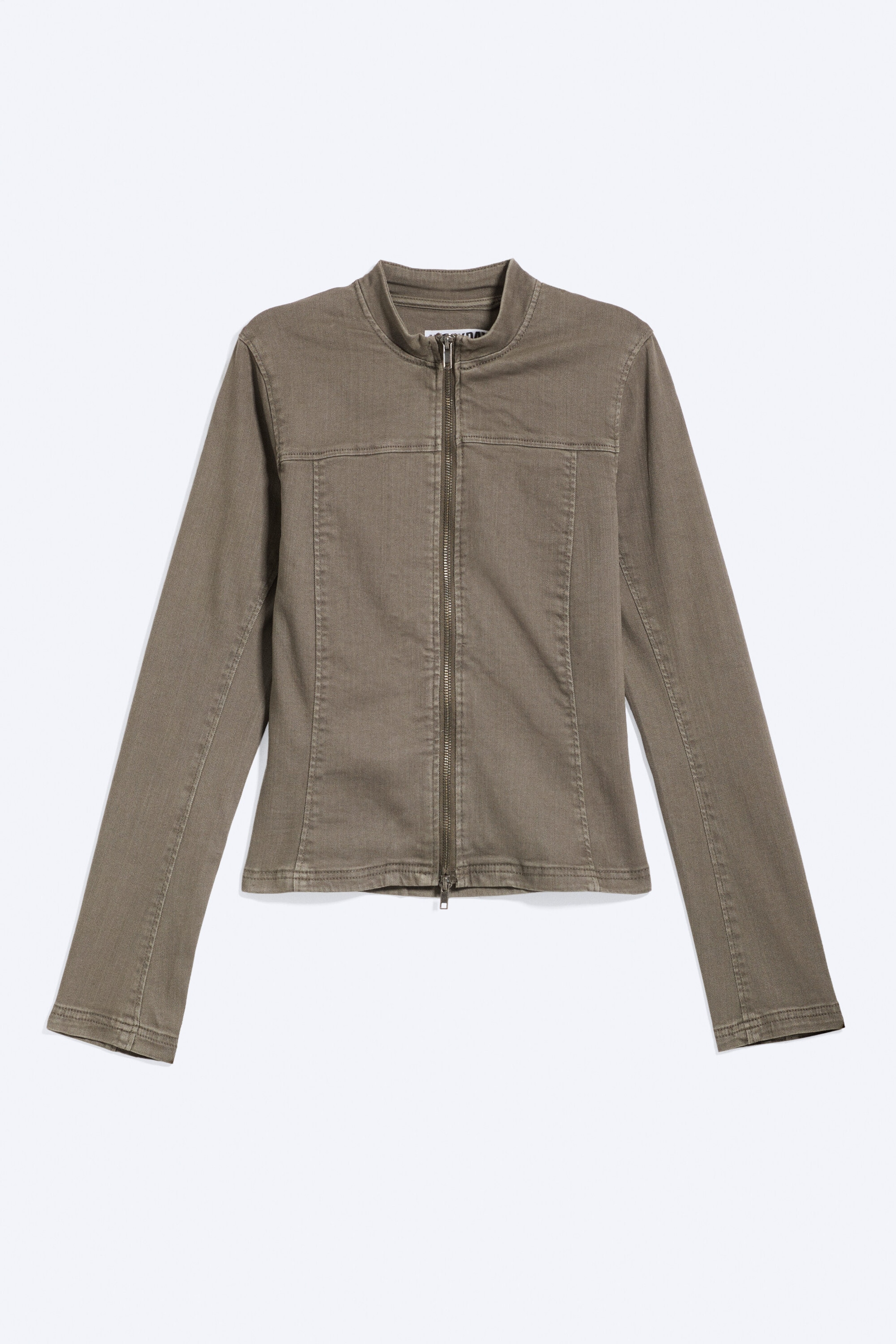 Dusty Grey - GENEVIEVE SCHMALE STRUKTURIERTE BAUMWOLL-ZIP-JACKE - 4