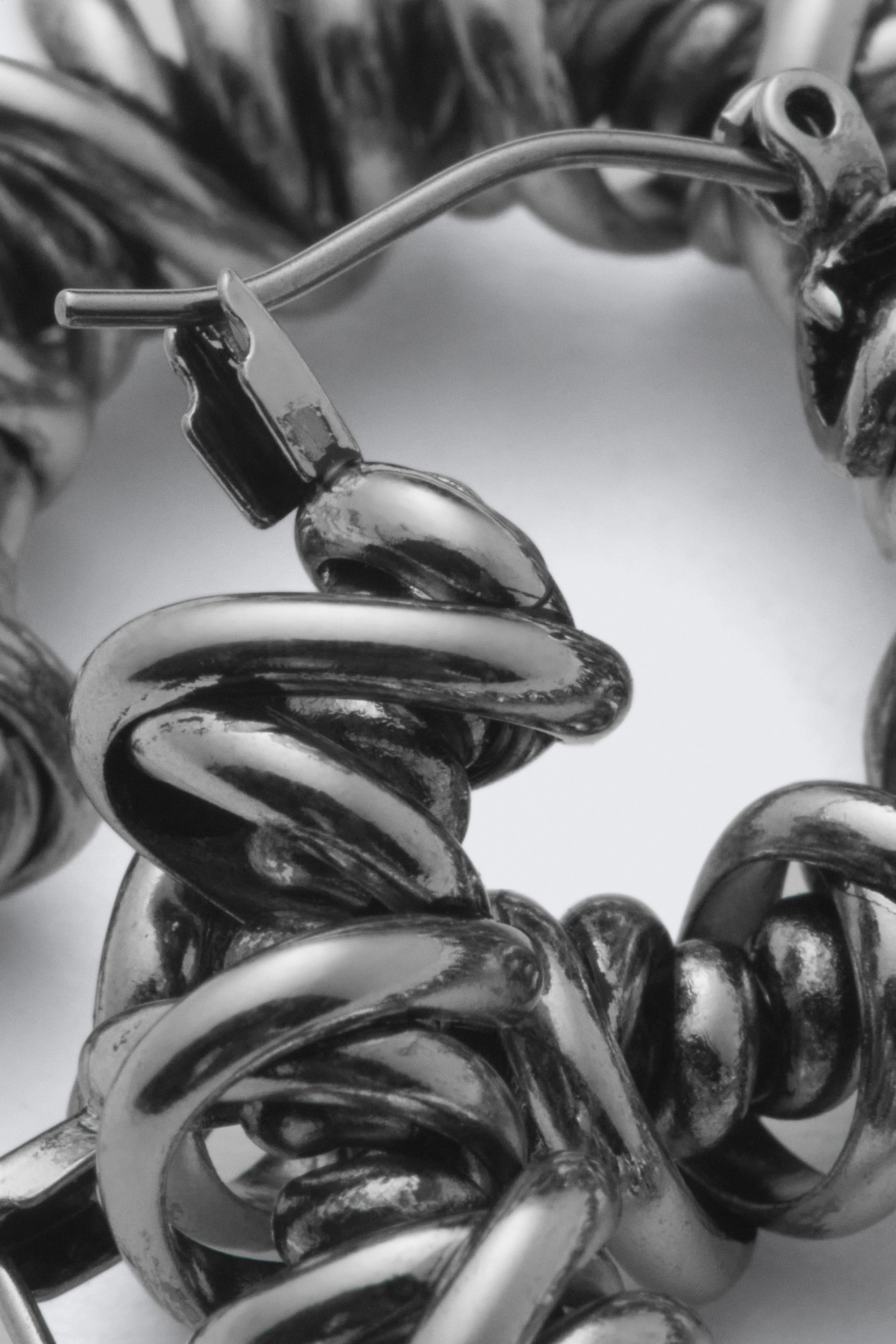 Silberfarben - Ohrringe mit Draht - 2