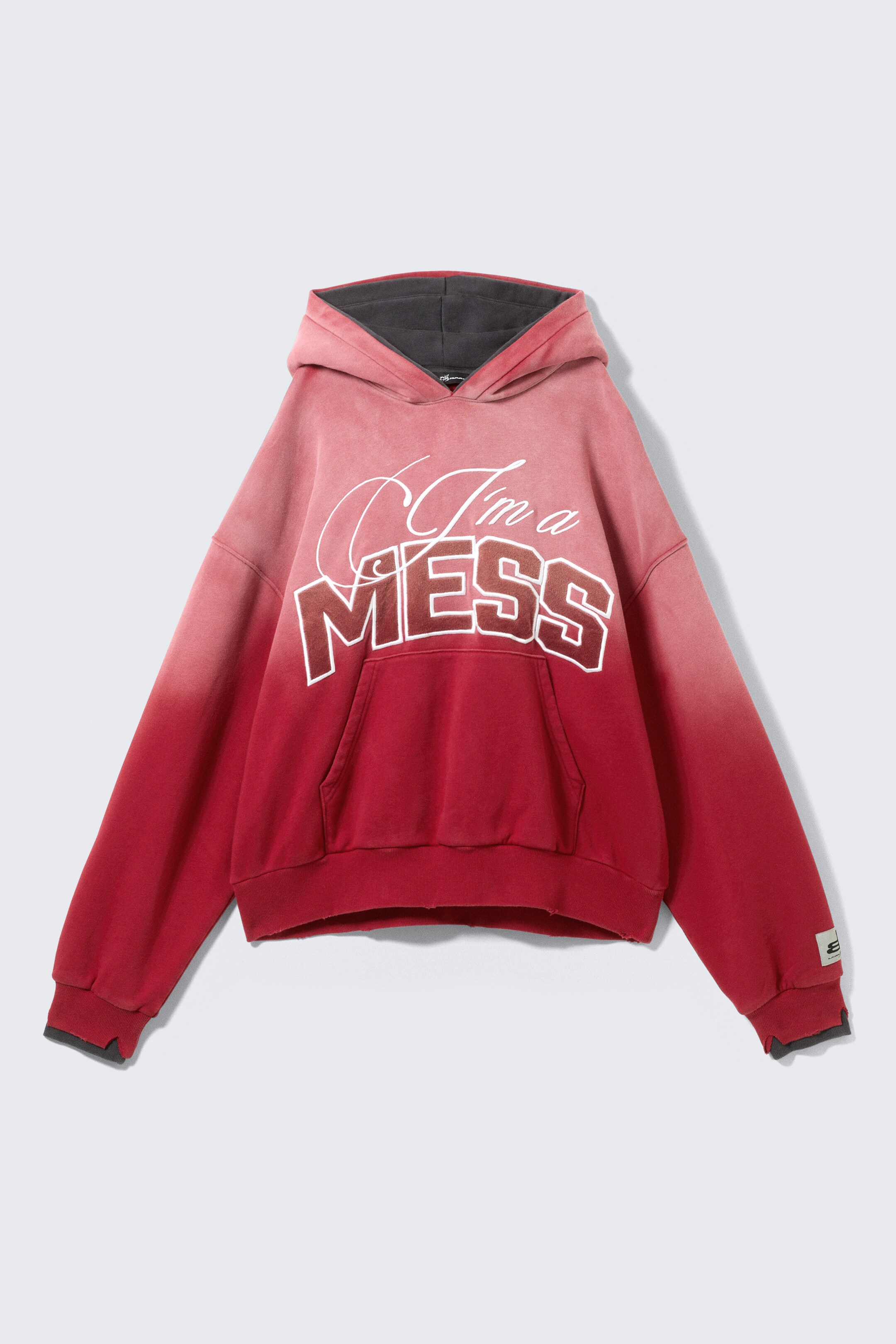 Zobrazit větší obrázek: CM x LB Double-Layered Sun-Faded Unisex Hoodie - Sun-Faded Red - I'm a MESS - MUŽI | H&M CZ 1