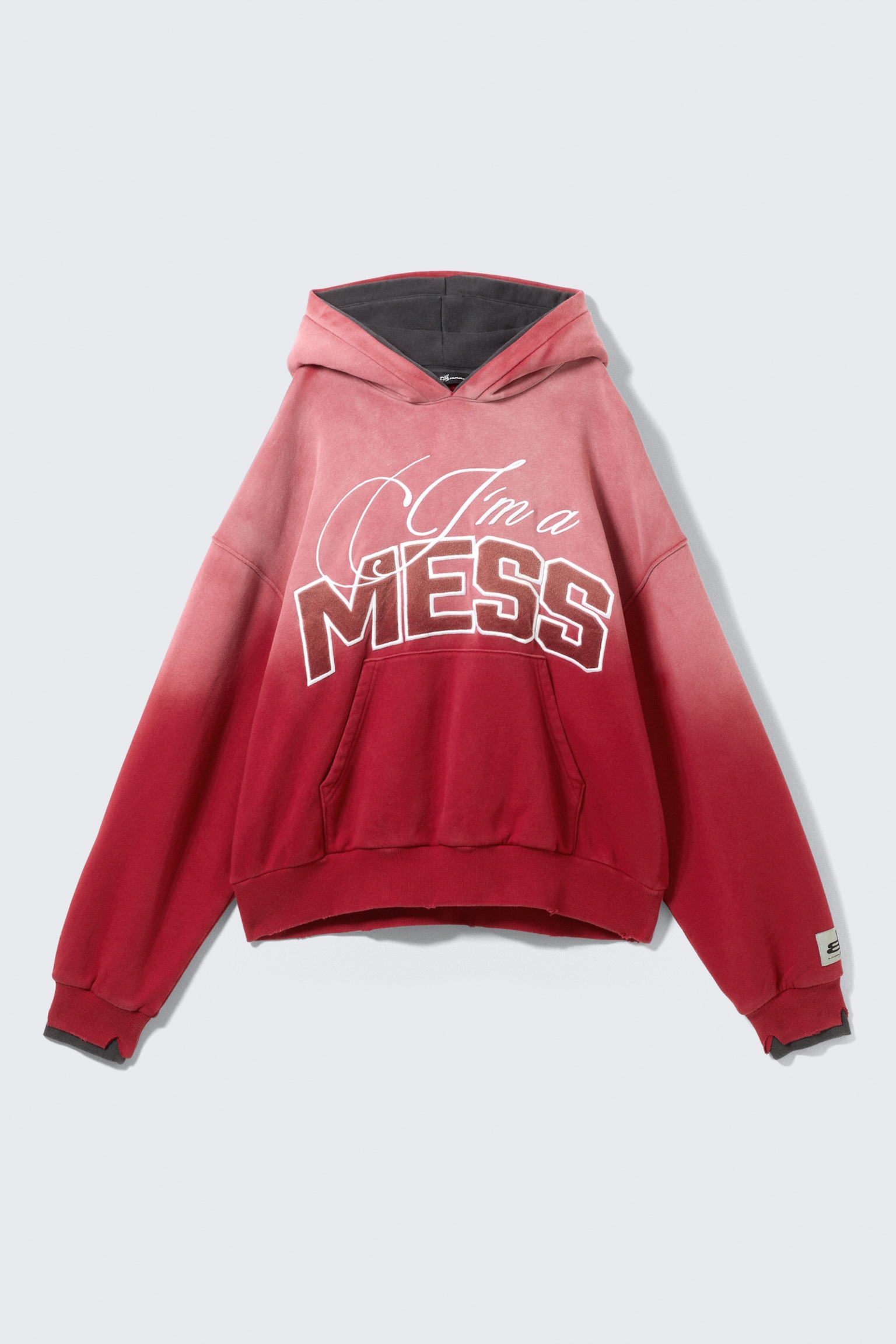 Sudadera con capucha unisex CM x LB desteñida - Rojo desteñido - I'm a MESS