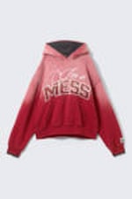 Sun-Faded Red - I'm a MESS - CM x LB Double-Layered Sun-Faded Unisex Hoodie - 7