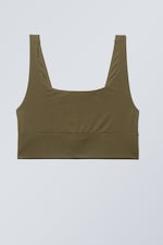 Donker kakigroen - Soul zachte beha met lage ronde halslijn - 0