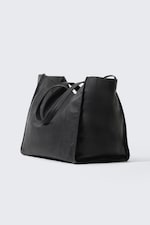 Zwart - Grote draagtas van imitatieleer - 3