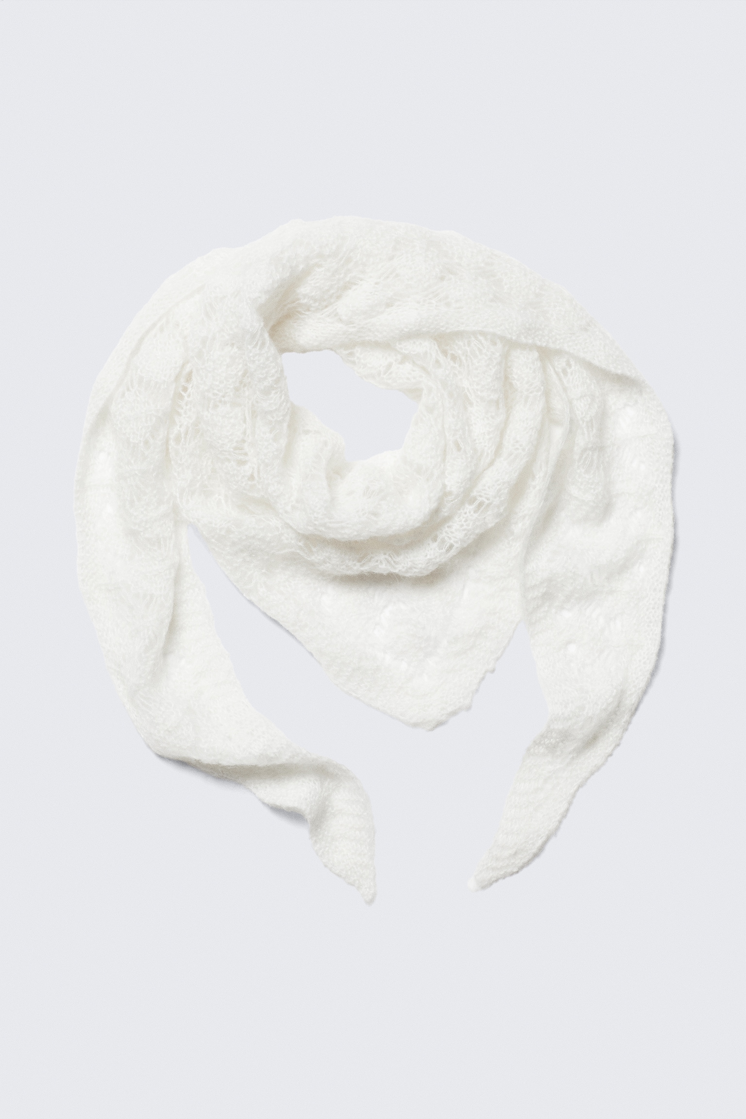 Pañuelo de punto con textura - Blanco claro - 2