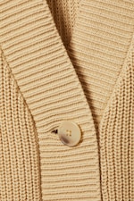 Beige - Gilet oversize en maille de coton - 1