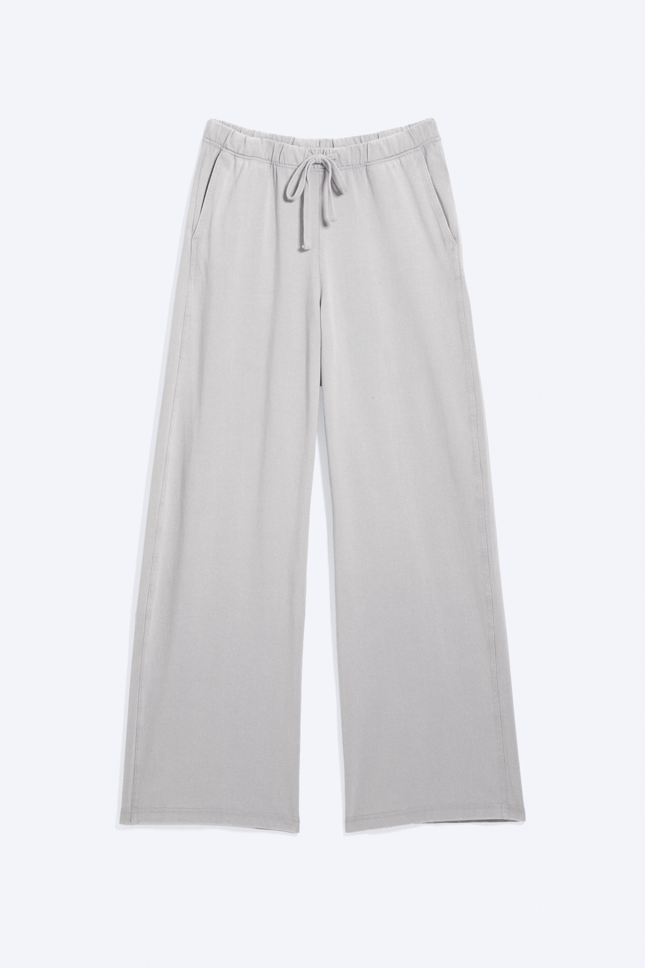 Helles Staubgrau - Weite Pyjamahose aus Baumwolle - 5