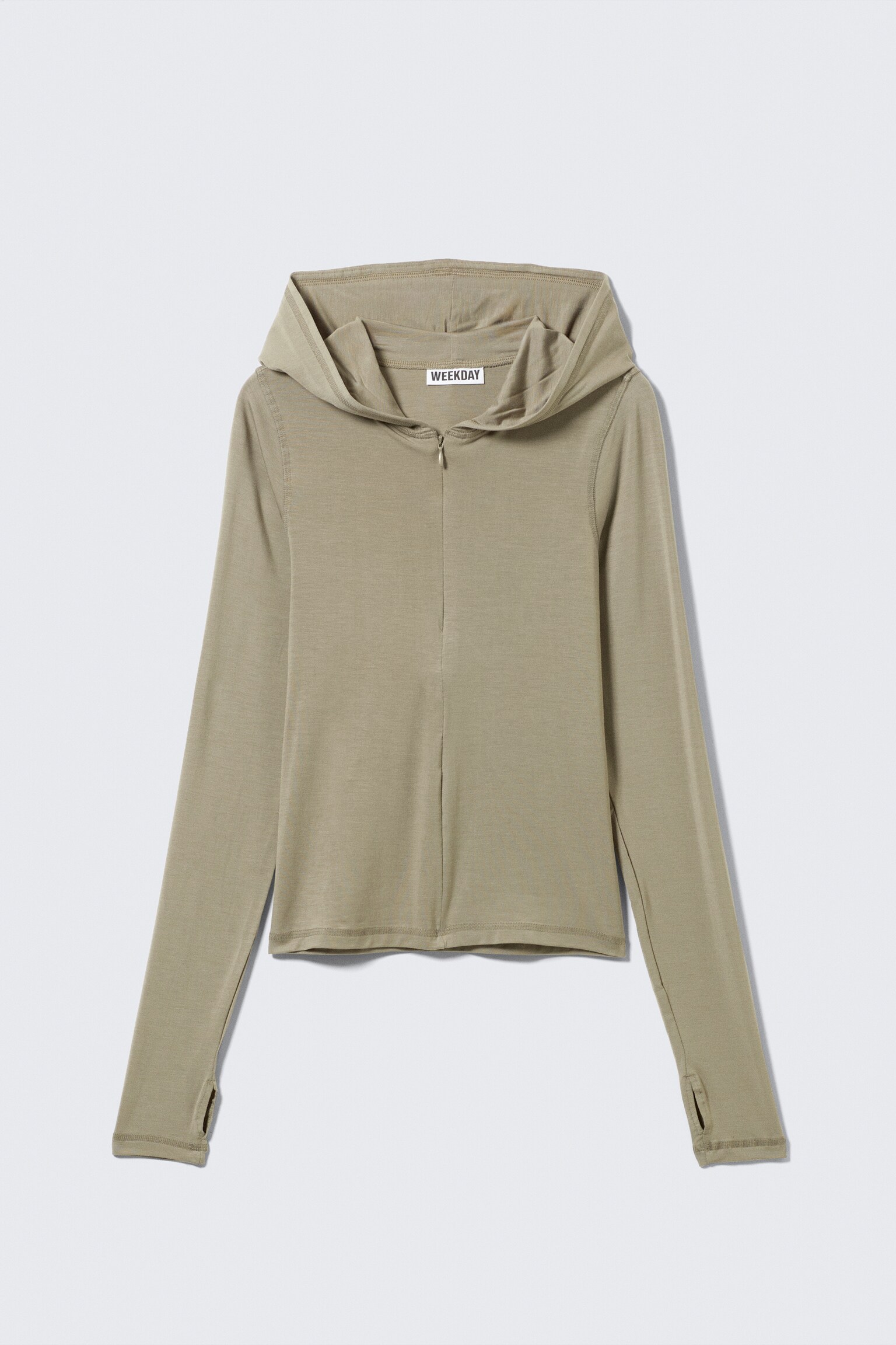 Tight lyocell zip-hoodie - Ljus mullvad - 2