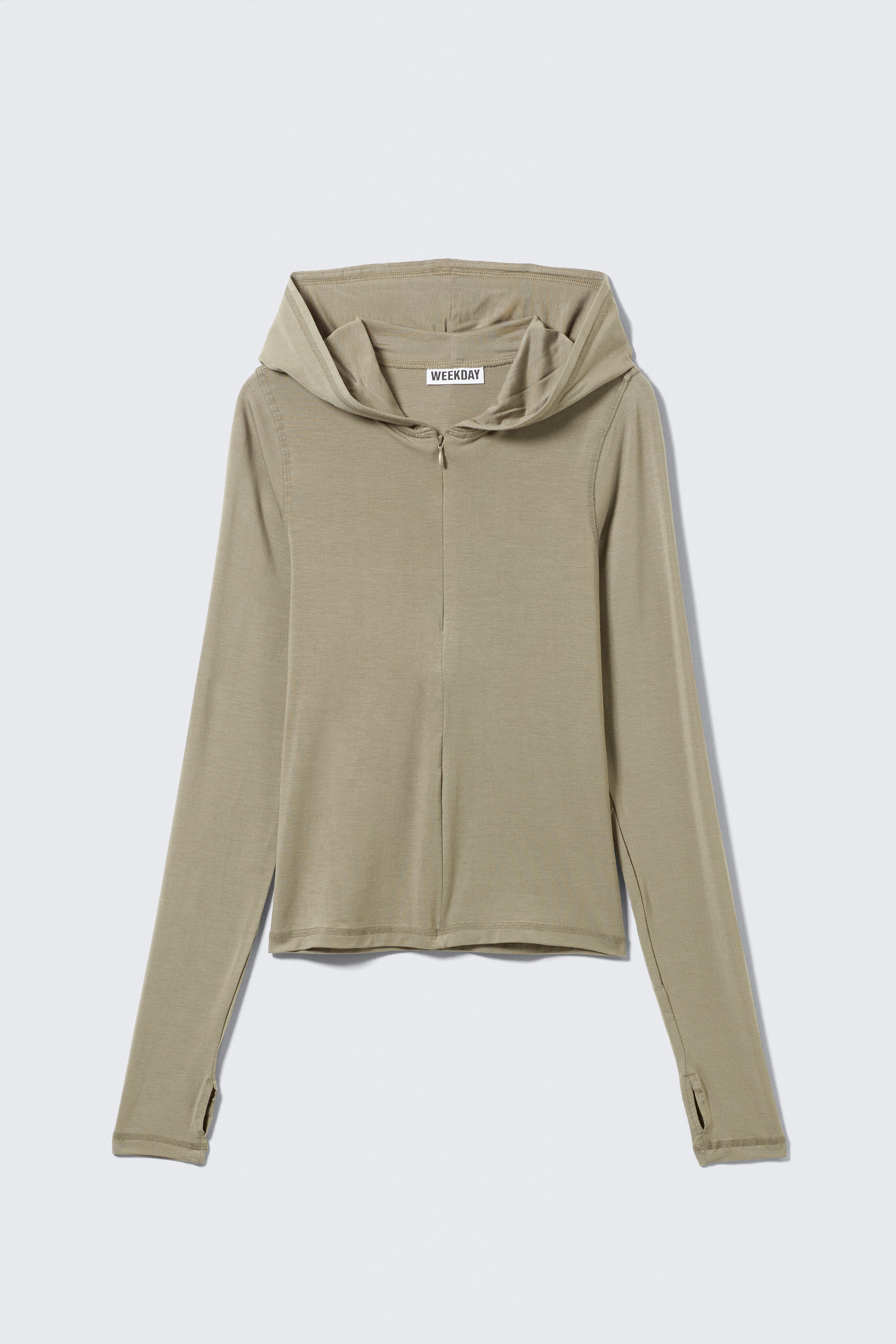 Helles Graubraun - Schmal geschnittener Zip-Hoodie aus Lyocell - 4