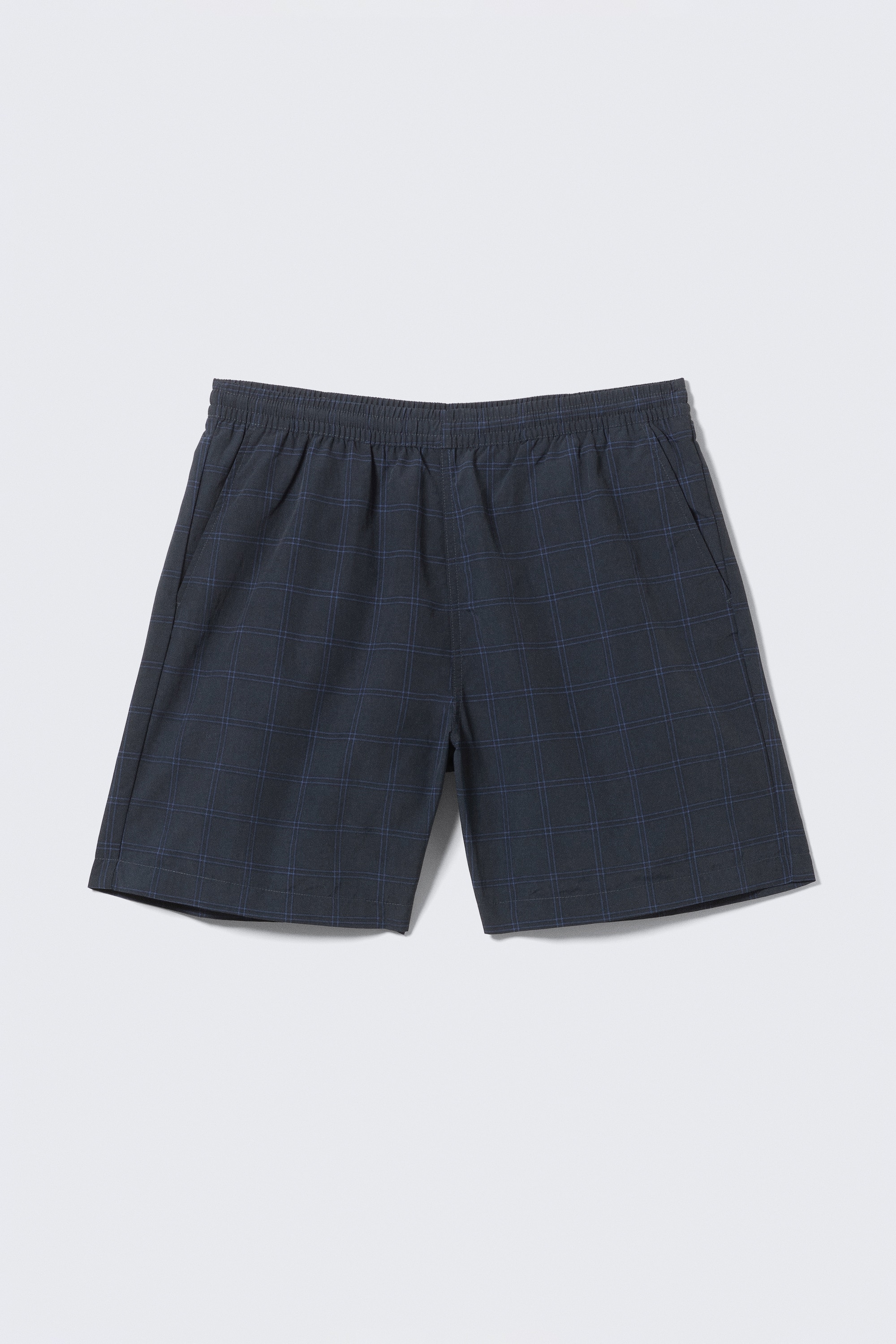 Bañador de nailon a cuadros - Cuadros azul oscuro