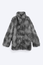 Dark Grey - Relaxed faux fur jacket - 4