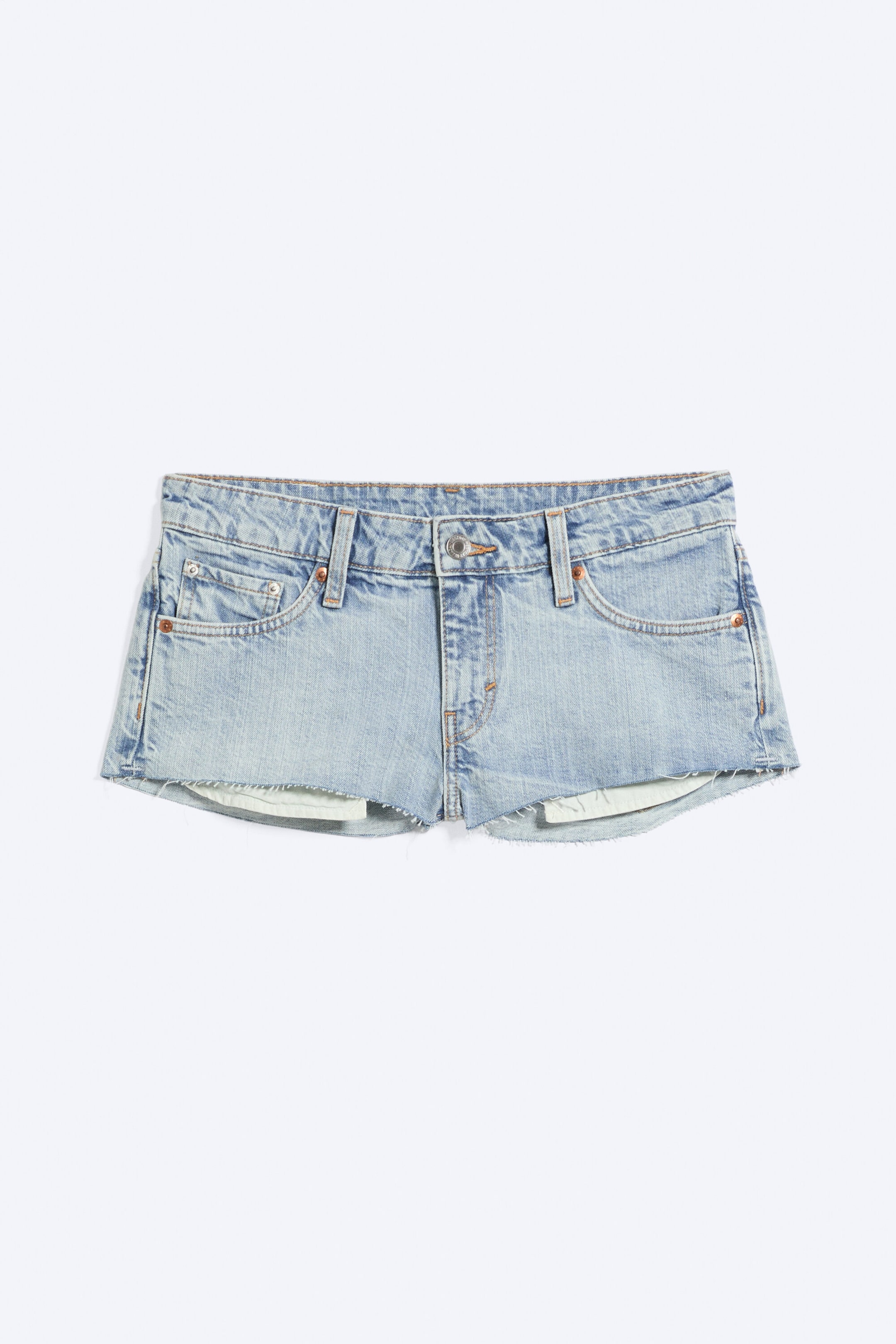 Dream Blue - Ljusblå - Venus Frayed Low Waist Denim Hotpants - 3