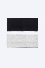 Gris chiné + Noir - Lot de 2 bandeaux larges - 0