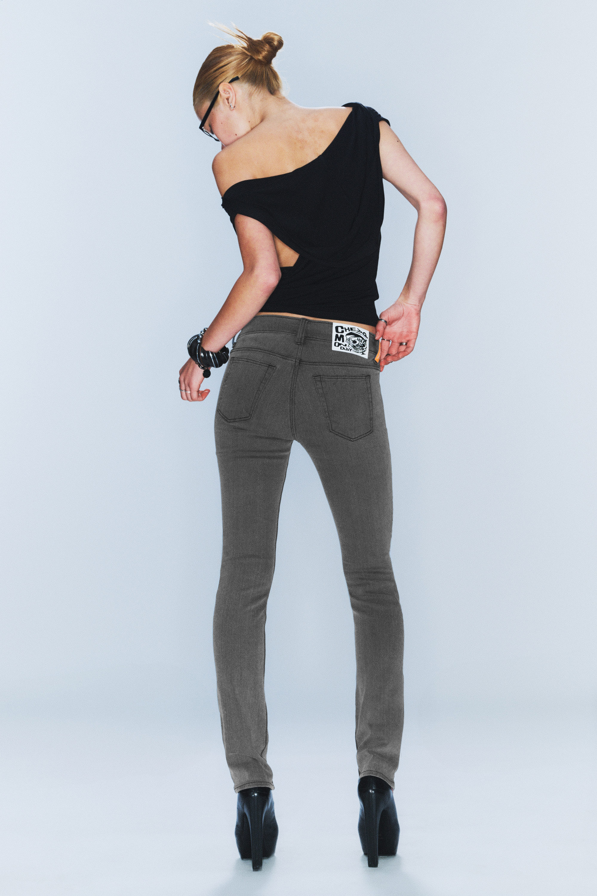Bored Grey - Grey - Sleezie Low Rise Skinny Jeans - 2