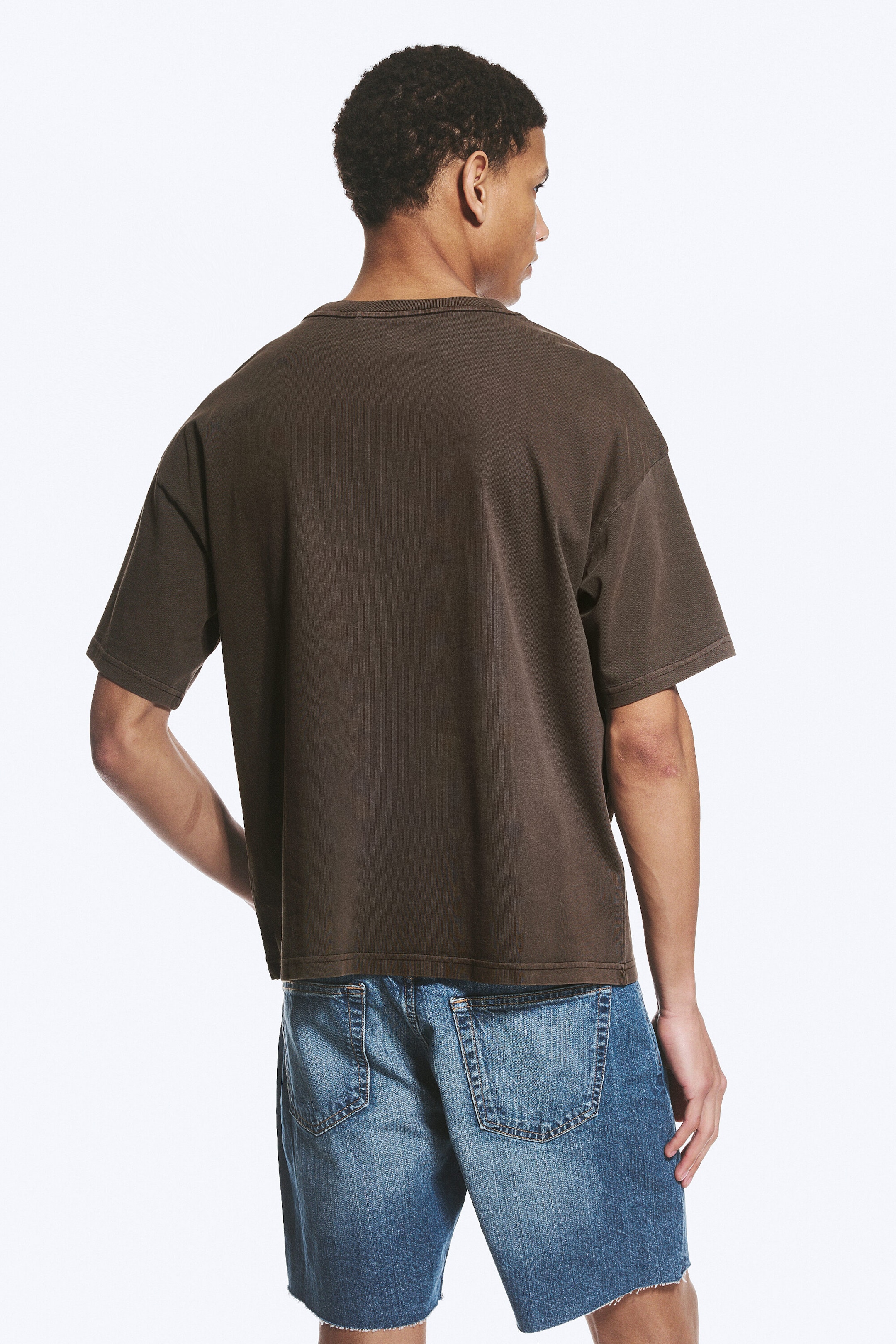 Washed Dark Brown - Loose Boxy T-shirt - 2