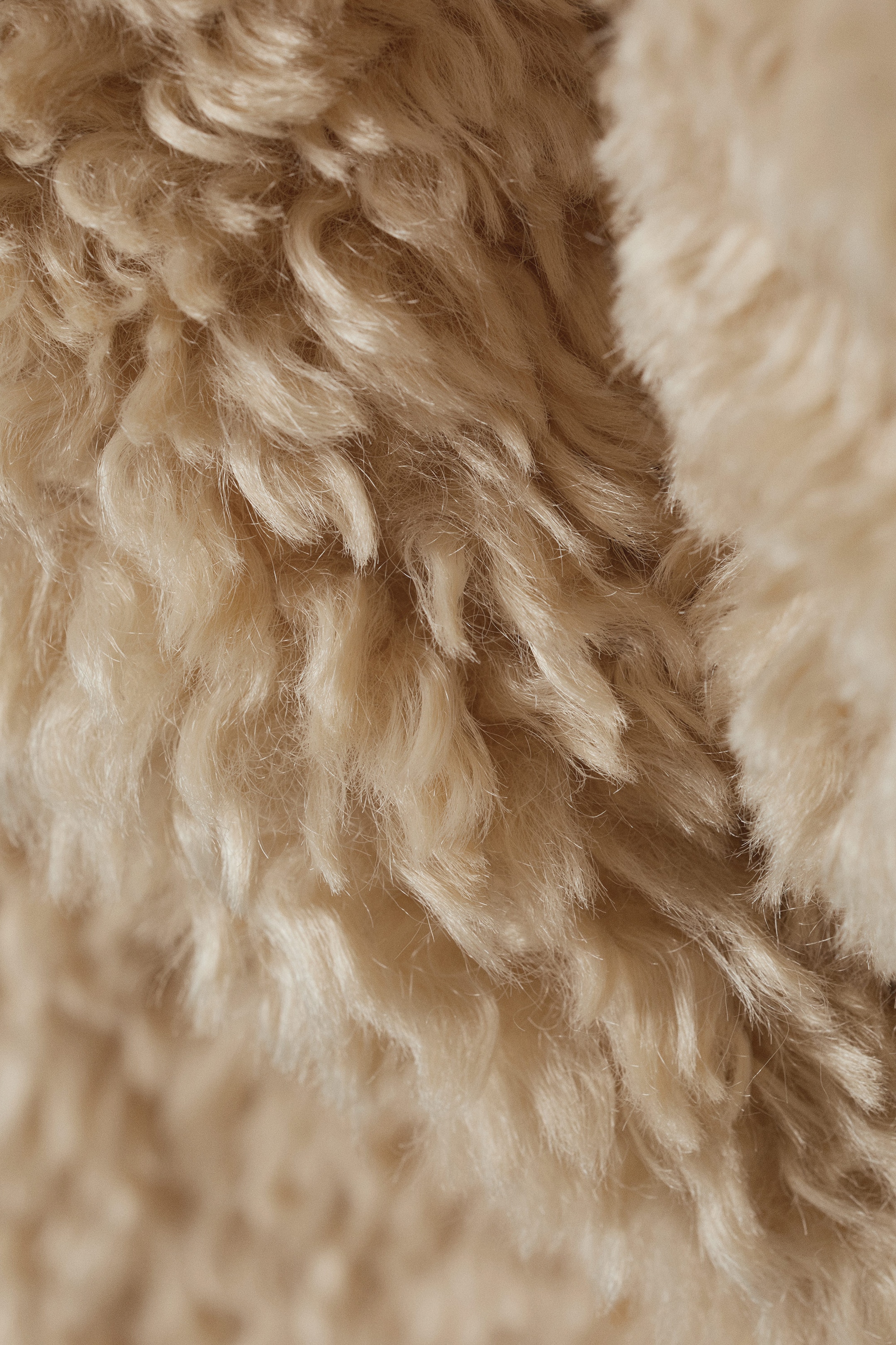 Beige - Manteau en fausse fourrure Allegra - 1