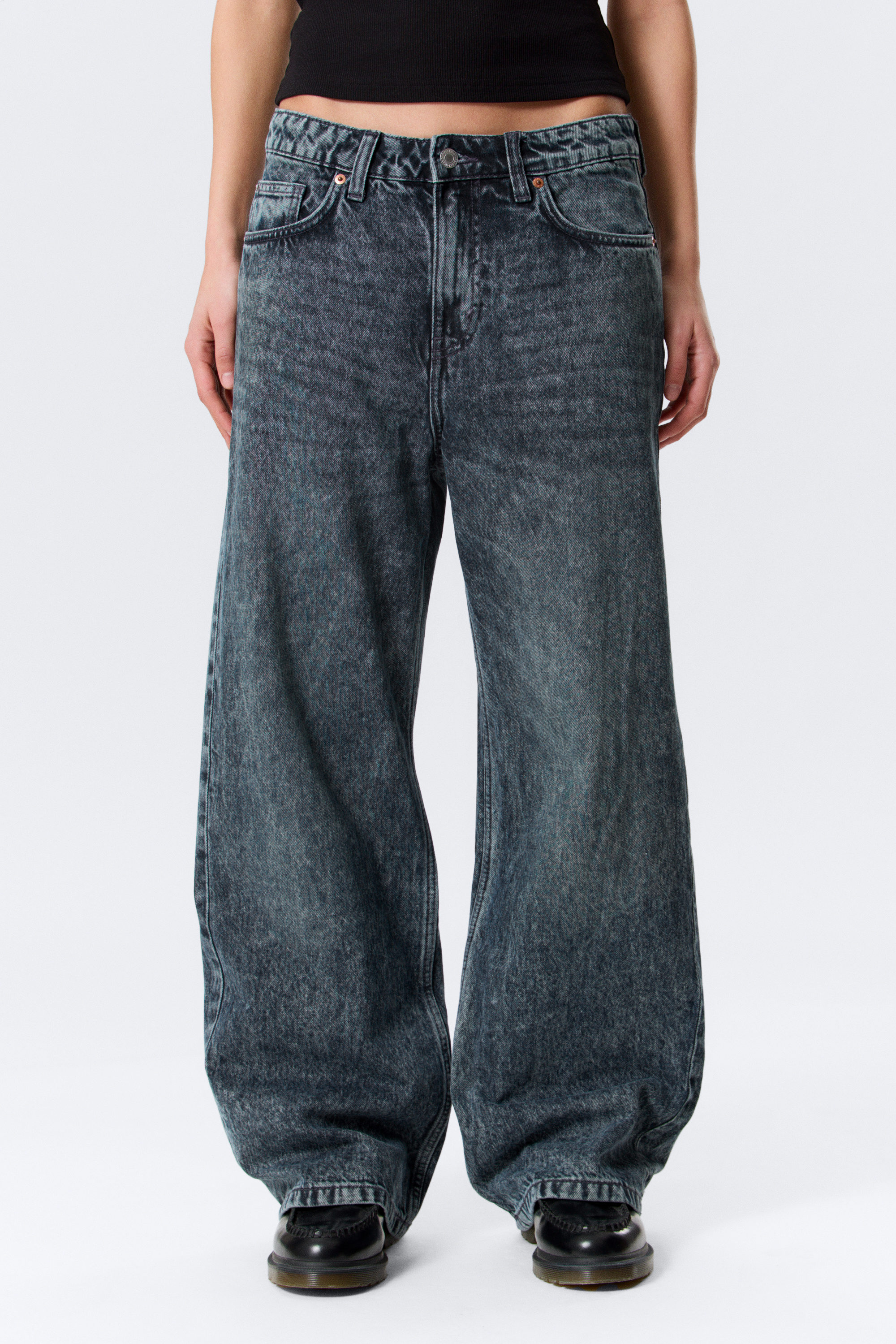 missy low rise loose straight jeans - Pandora Blue - Dark Blue