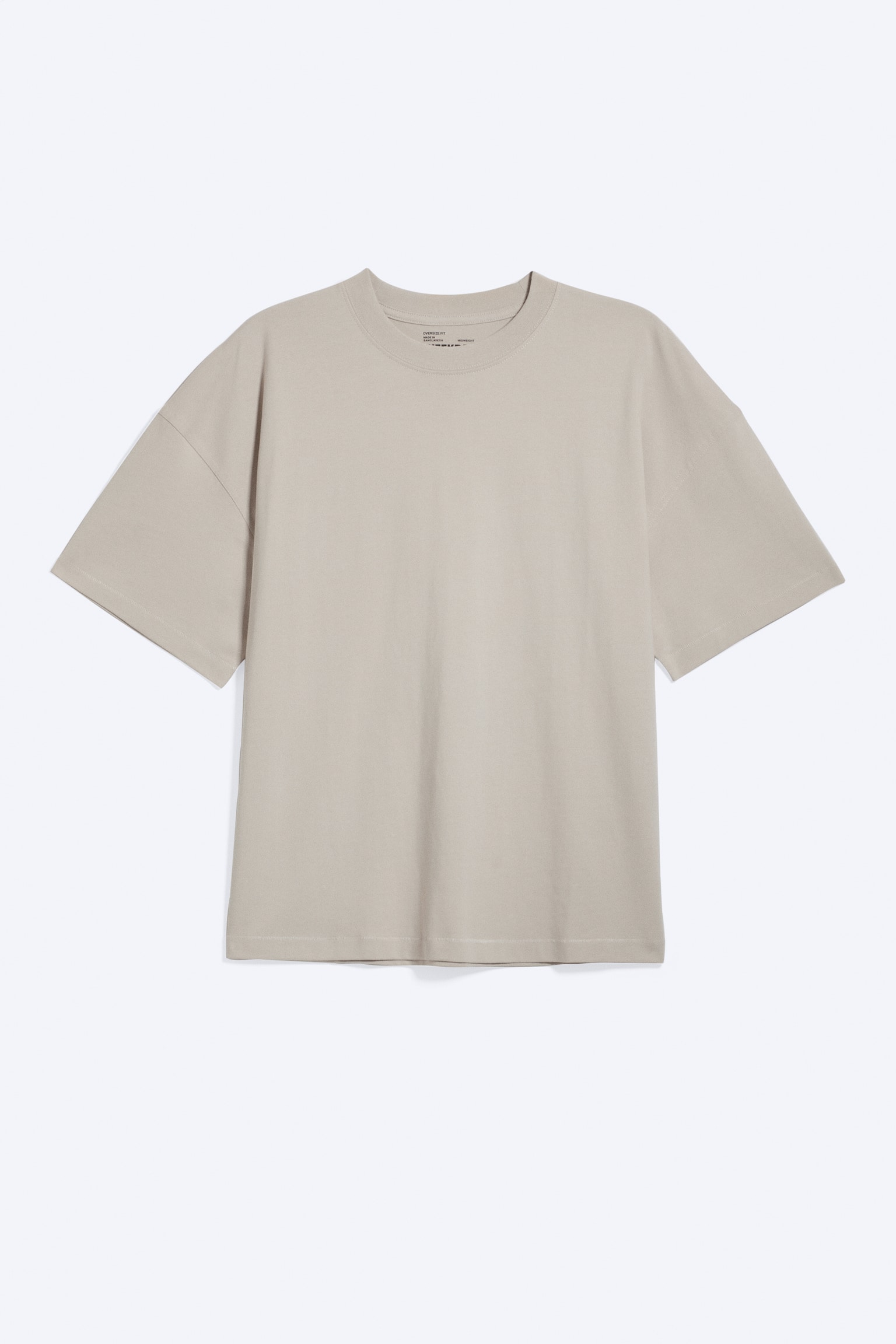 Camiseta boxy oversize - Topo claro/Blanco/Blanco/púrpura apagado a rayas/Marrón oscuro lavado/Verde caqui claro empolvado/Negro lavado - 1