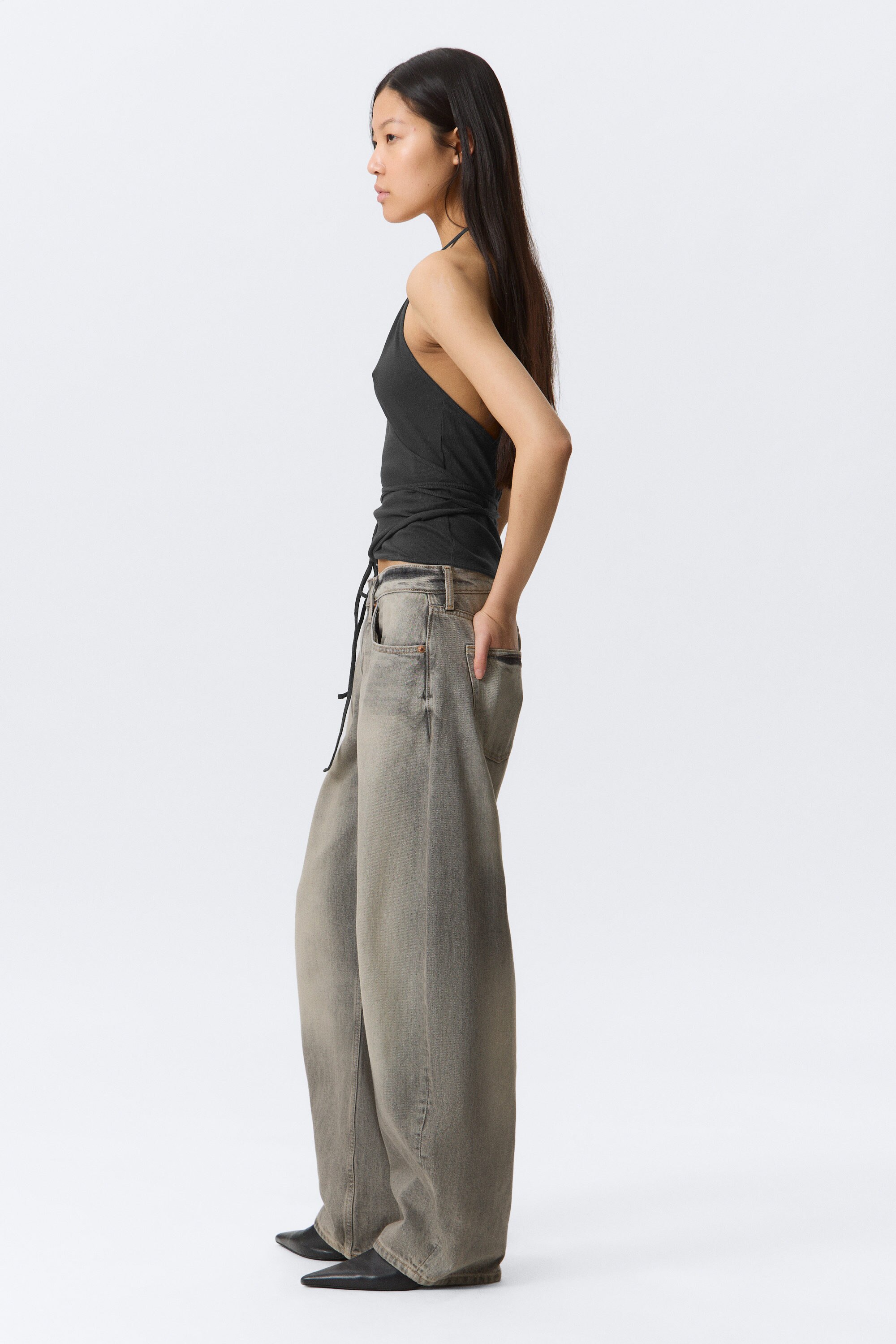 Canyon Grey - Mellangrå - Abell Mid Rise Regular Barrel Leg Jeans - 3