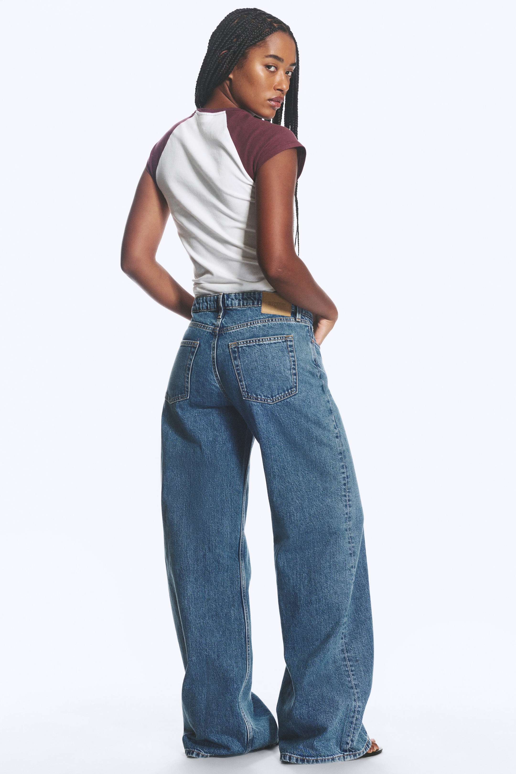 Pony Blue - Mittelblau - Paz Mid Waist Wide Jeans - 3