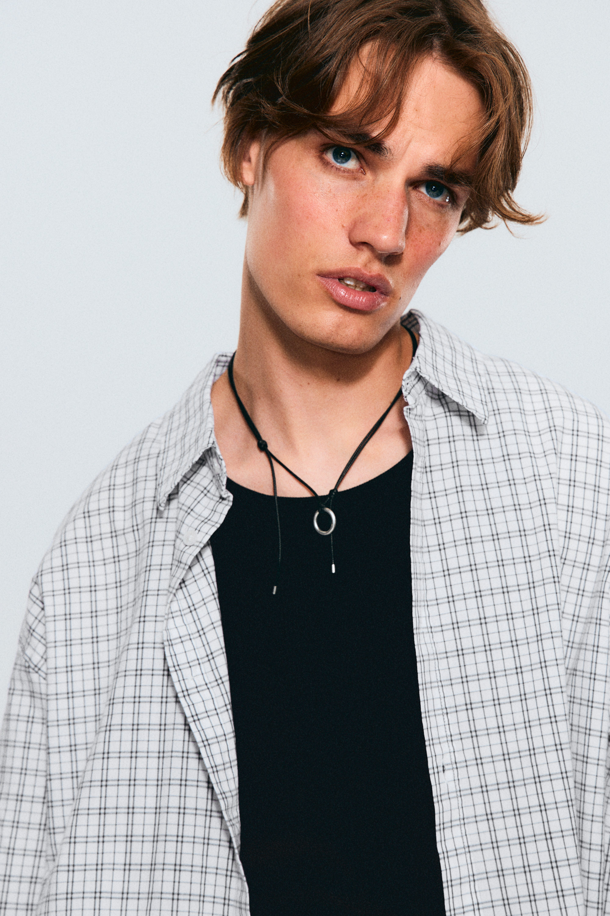 Rutig Vit - Oversized Rutig Skjorta - 1
