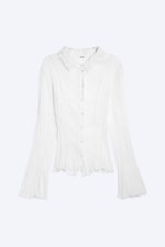 White - Sheer A-line Long-sleevd shirt - 4