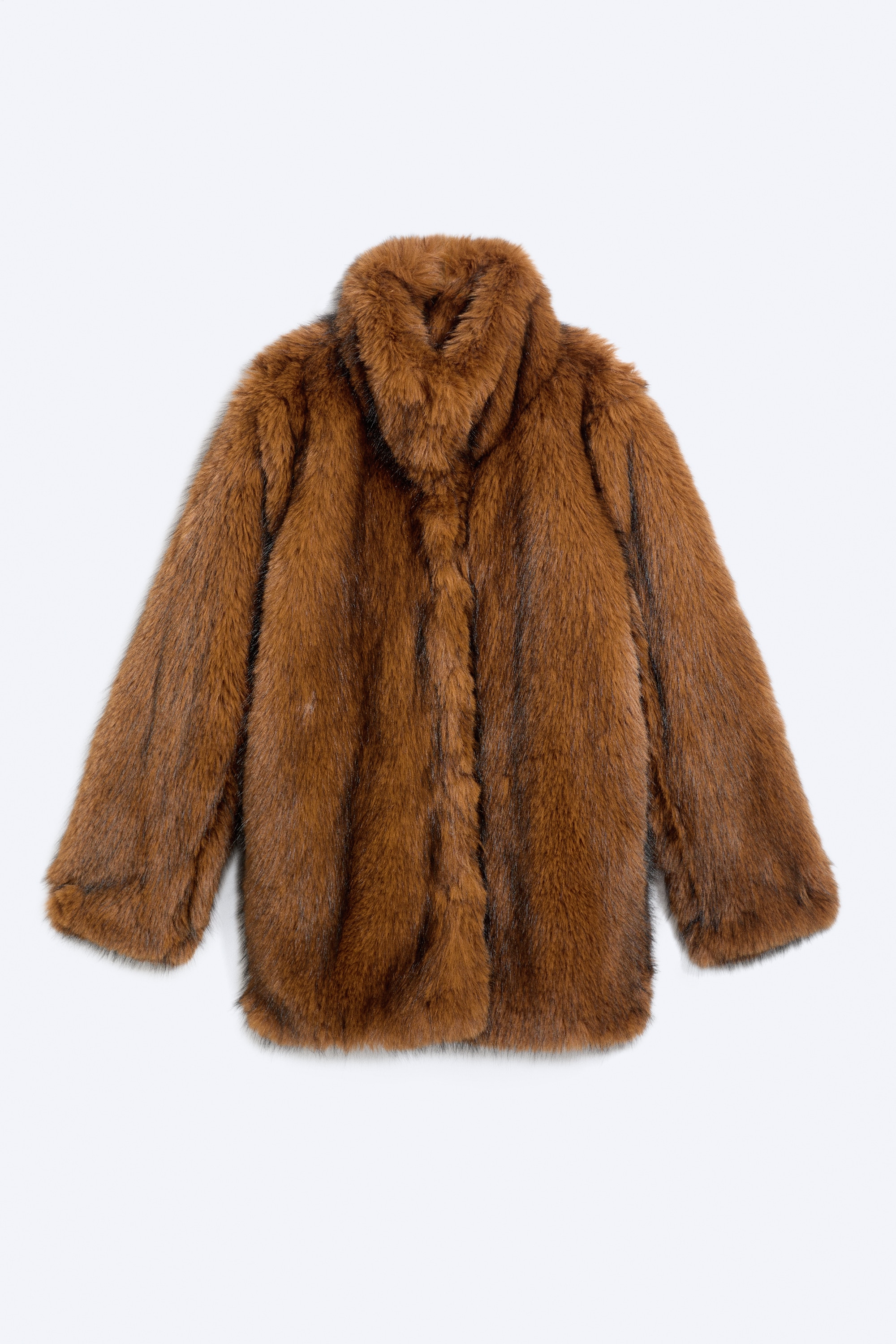 Chaqueta holgada de piel sintética - Marrón Óxido