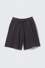 Verwaschenes Dunkelblau - Relaxte Frottee-Shorts - 0