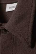 Dark Brown - Shrunken Short Sleeve Shirt - 1
