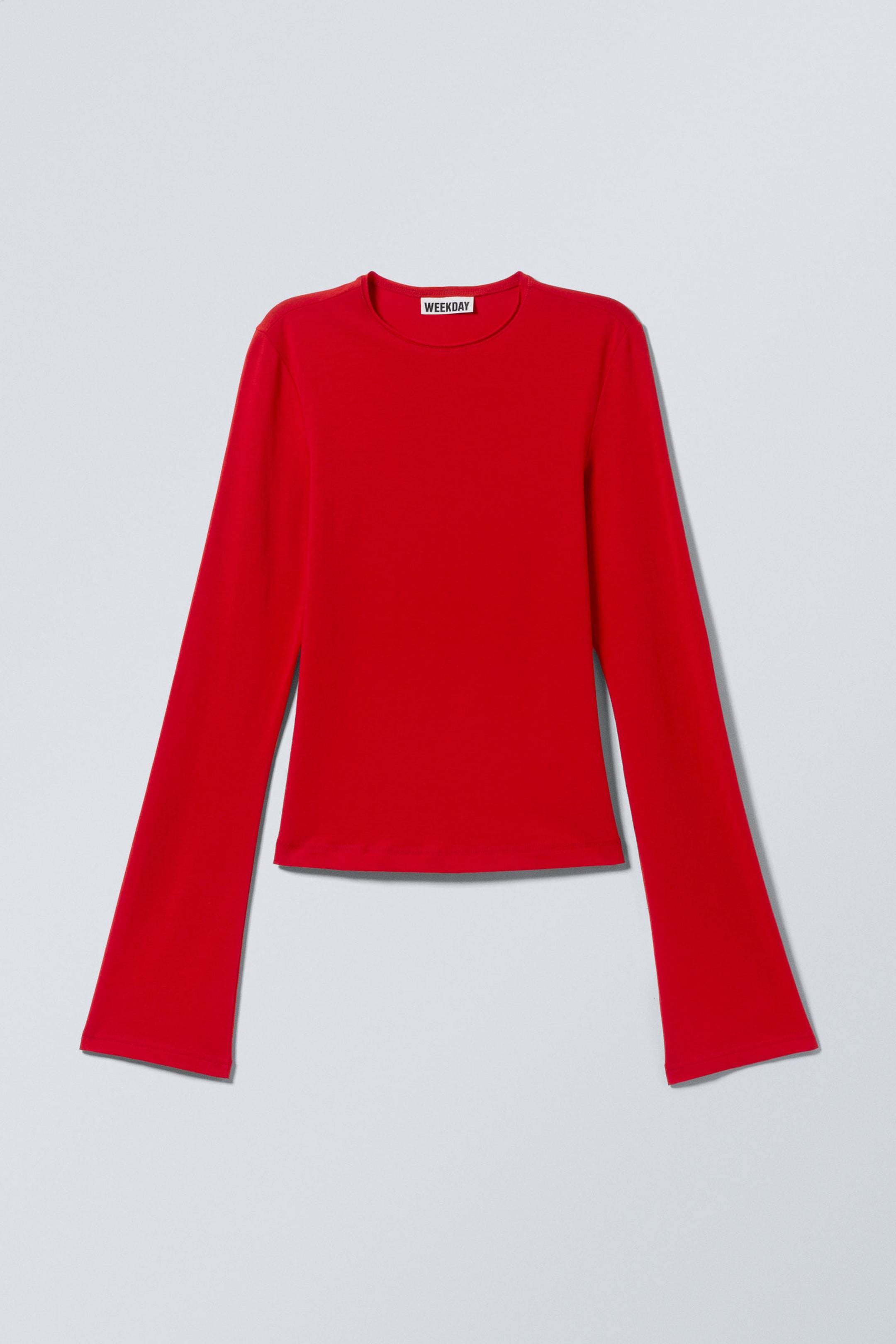 Knallrot - Longsleeve aus Baumwolle - 4