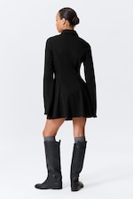 Svart - Kort Fit-and-Flare skjortklänning - 3