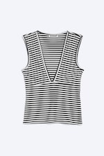 Zwart/wit gestreept - Mouwloze top met V-hals - 0