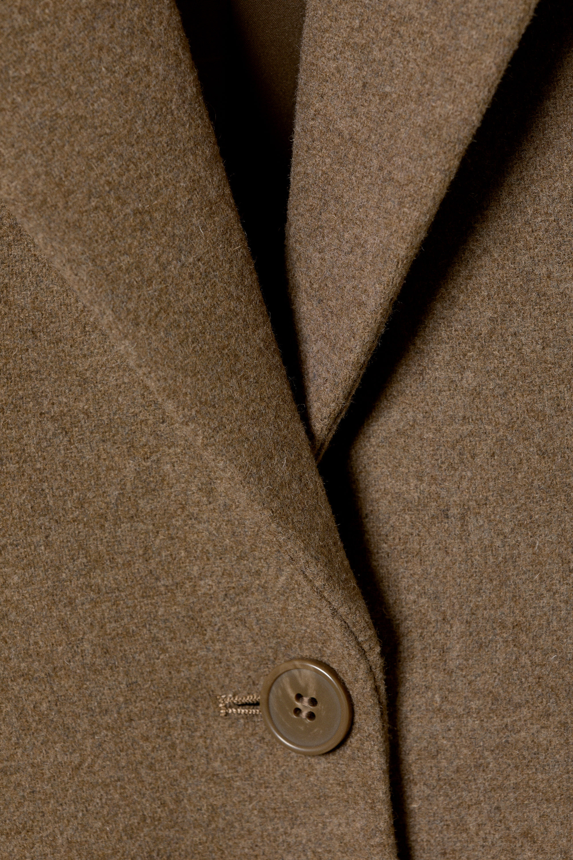 Medium Brown - Long Fitted Single-Breasted Suiting Coat - 3