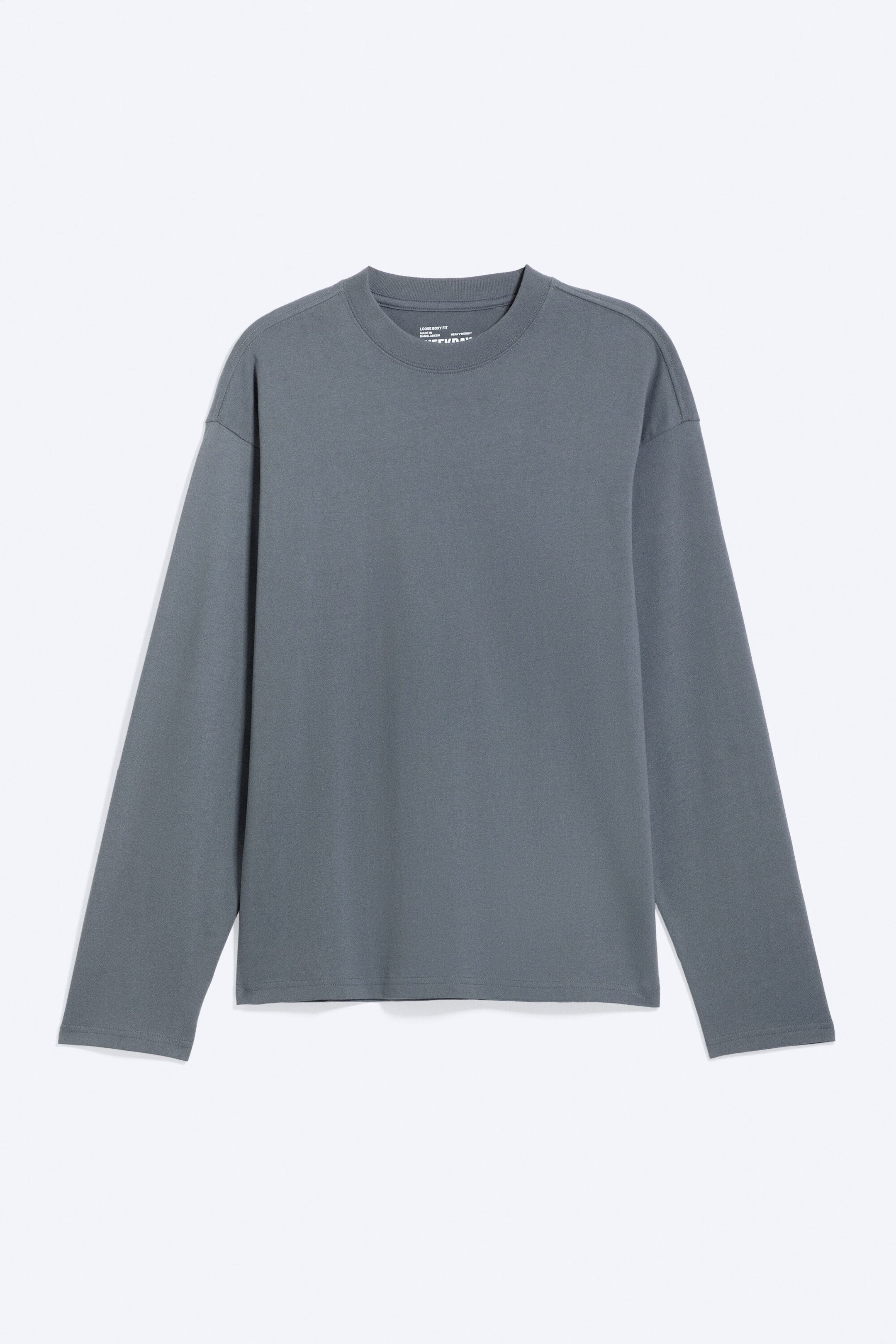 Dark Grey - Loose Boxy Long-Sleeved T-shirt - 3