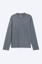 Dark Grey - Loose Boxy Long-Sleeved T-shirt - 3