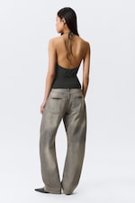 Dunkelgrau - Neckholder-Top mit Wickelverschluss - 3