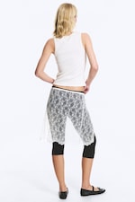 White - Lace - Lace Wrap Midi Skirt - 3
